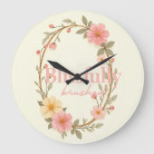 Mellow Blooms Große Wanduhr (Vorderseite)