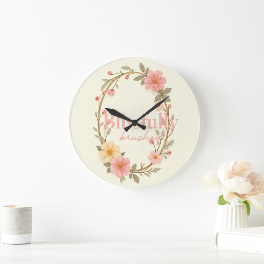 Mellow Blooms Große Wanduhr (Zuhause)