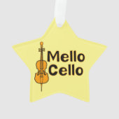 Mellow Cello White Text Ornament (Rückseite)