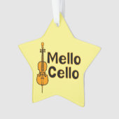 Mellow Cello White Text Ornament (Vorderseite)