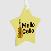 Mellow Cello White Text Ornament (Vorderseite)