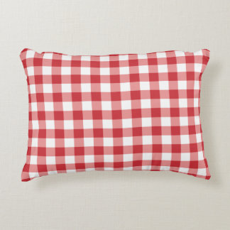 Mellow Classic Gingham - red white check plaid. Dekokissen
