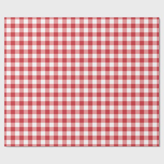 Mellow Classic Gingham - red white check plaid. Geschenkpapier (Flach)