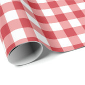 Mellow Classic Gingham - red white check plaid. Geschenkpapier (Rolleneckpunkt)
