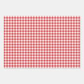 Mellow Classic Gingham - red white check plaid. Geschenkpapier Set (Vorderseite 3)