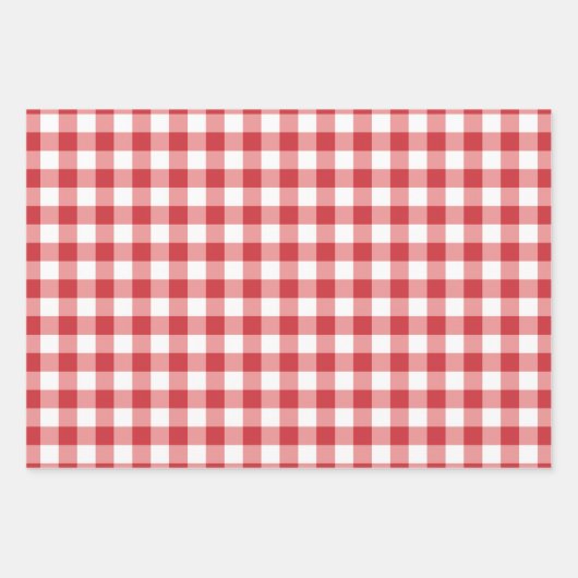 Mellow Classic Gingham - red white check plaid. Geschenkpapier Set (Vorderseite)
