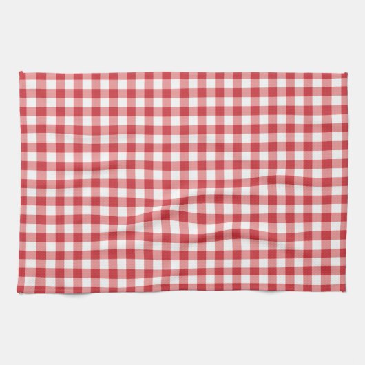 Mellow Classic Gingham - red white check plaid. Geschirrtuch (Horizontal)
