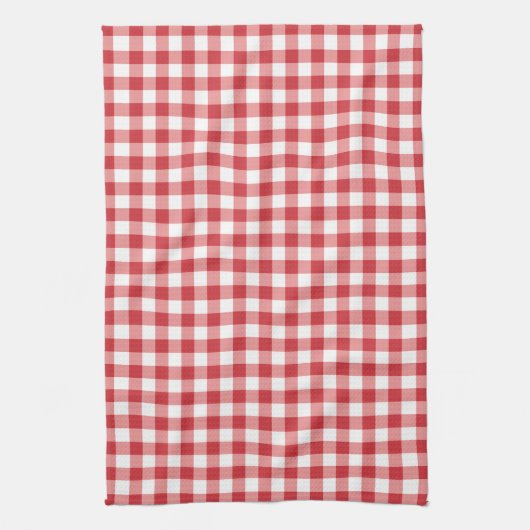 Mellow Classic Gingham - red white check plaid. Geschirrtuch (Vertikal)