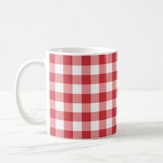 Mellow Classic Gingham - red white check plaid. Kaffeetasse (Links)