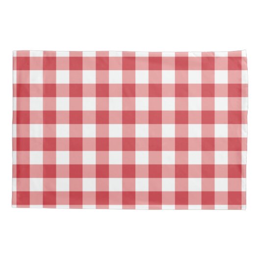 Mellow Classic Gingham - red white check plaid. Kissenbezug (Rückseite)