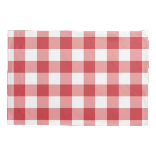 Mellow Classic Gingham - red white check plaid. Kissenbezug (Rückseite)
