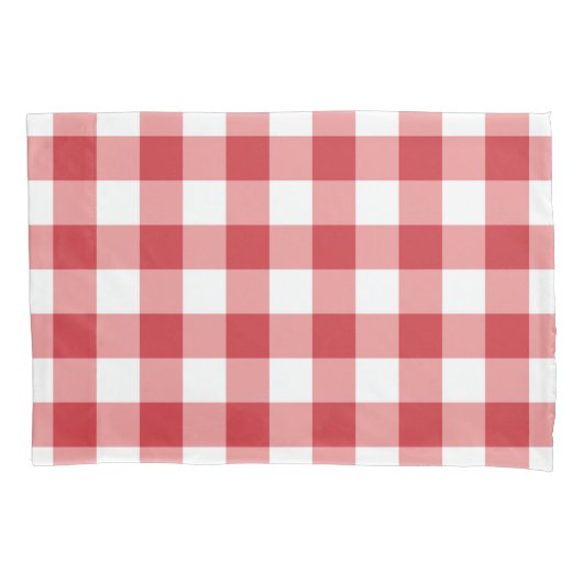 Mellow Classic Gingham - red white check plaid. Kissenbezug (Vorderseite)