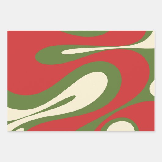Mellow Flow Retro Weihnachten Abstrakte Muster Geschenkpapier Set (Vorderseite 2)