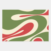 Mellow Flow Retro Weihnachten Abstrakte Muster Geschenkpapier Set (Vorderseite)