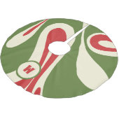 Mellow Flow Trippy Abstraktes Xmas Muster Initial Polyester Weihnachtsbaumdecke (Schrägansicht)