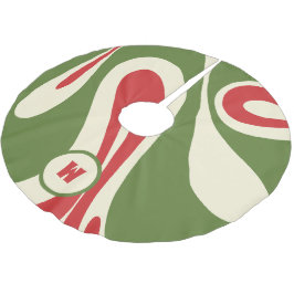 Mellow Flow Trippy Abstraktes Xmas Muster Initial Polyester Weihnachtsbaumdecke