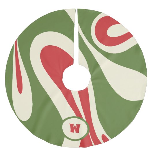 Mellow Flow Trippy Abstraktes Xmas Muster Initial Polyester Weihnachtsbaumdecke (Vorderseite)