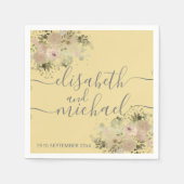 Mellow gelb boho floral trendy serviette (Vorderseite)