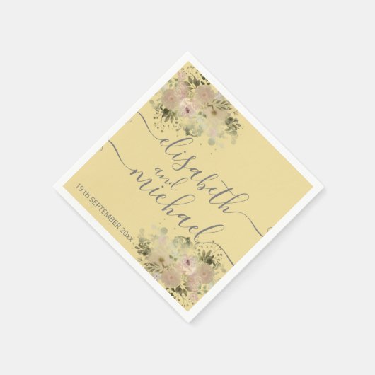 Mellow gelb boho floral trendy serviette (Ecke)