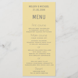 Mellow gelb schlicht minimalistisch elegant menükarte