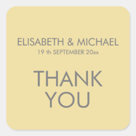 Mellow gelb schlicht-minimalistisch-trendy quadratischer aufkleber