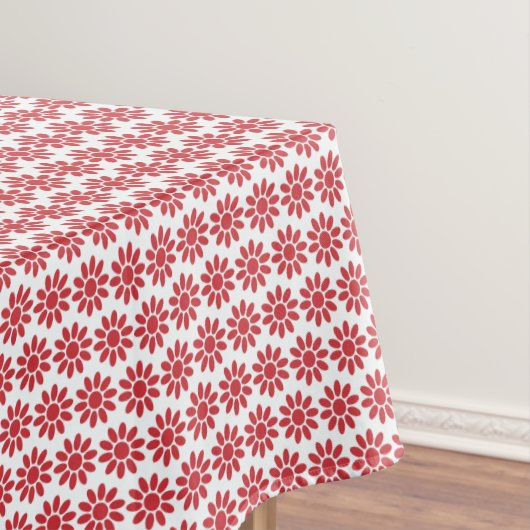Mellow Geo Flowers - Christmas red on white decor. Tischdecke (Beispiel)