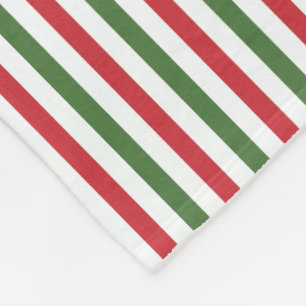 Mellow Geo Streifen - Weihnachtsbonbonstange rot g Fleecedecke