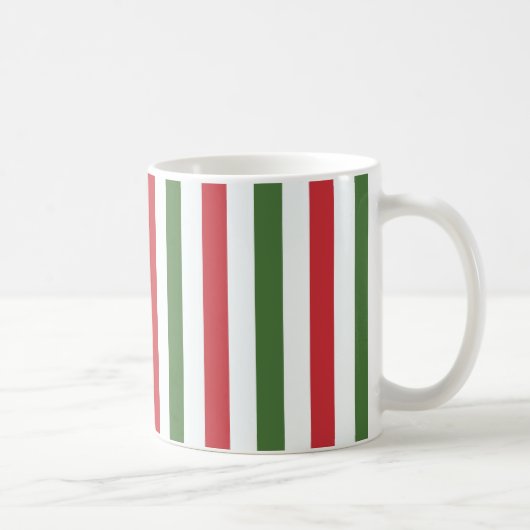 Mellow Geo Stripes - Christmas red white green. Kaffeetasse (Rechts)