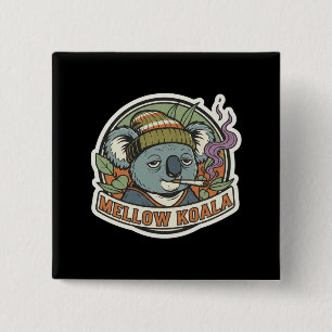 Mellow Koala Kiffer - Vintage 70er Chill-Tier Button