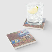 Mellow Mushroom, Asheville, Mellow Mushroom Steinuntersetzer (Seitenansicht)