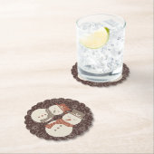 Mellow Snowmen - 2 niedliche Schneemännchen rot. Untersetzer (Vor Ort)