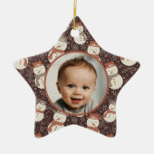 Mellow Snowmen - First Christmas photo custom. Keramik Ornament (Vorne)