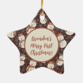Mellow Snowmen - First Christmas photo custom. Keramik Ornament (Hinten)