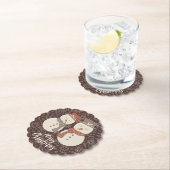 Mellow Snowmen - Frohe Weihnachten 2 Schneemann ro Untersetzer (Vor Ort)