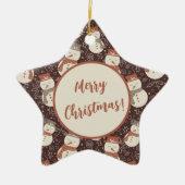 Mellow Snowmen - Frohe Weihnachten! Keramik Ornament (Vorne)