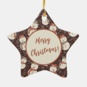 Mellow Snowmen - Frohe Weihnachten! Keramik Ornament (Hinten)