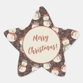 Mellow Snowmen - Frohe Weihnachten! Stern-Aufkleber