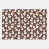 Mellow Snowmen - Weihnachts Muster amaro rot. Geschenkpapier Set (Vorderseite 2)
