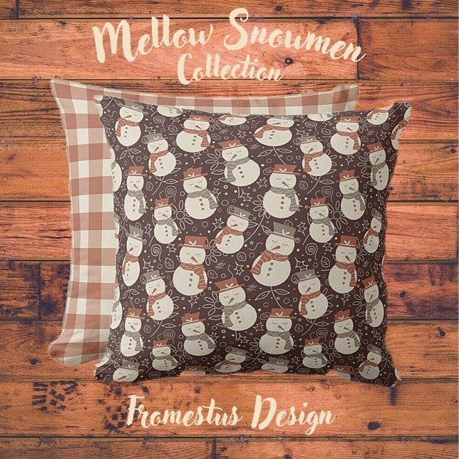 Mellow Snowmen - Weihnachts Muster amaro rot. Kissen (Von Creator hochgeladen)
