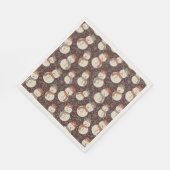 Mellow Snowmen - Weihnachts Muster amaro rot. Serviette (Ecke)
