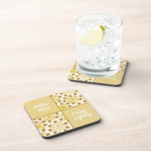 Mellow vibes lebend leicht Sommerthema Getränkeuntersetzer (Rechte Seite)