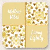 Mellow vibes lebend leicht Sommerthema Getränkeuntersetzer (Vorderseite)