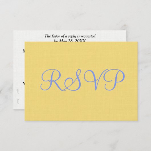 Mellow Yellow Blue Wedding RSVP (Vorne/Hinten)