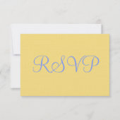 Mellow Yellow Blue Wedding RSVP Karte (Vorderseite)