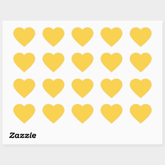 Mellow Yellow (goldfarben), Herz-Aufkleber (Blatt)