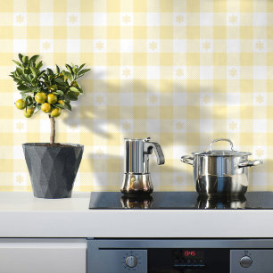 Mellow Yellow Vichy Gingham Pattern Tapete