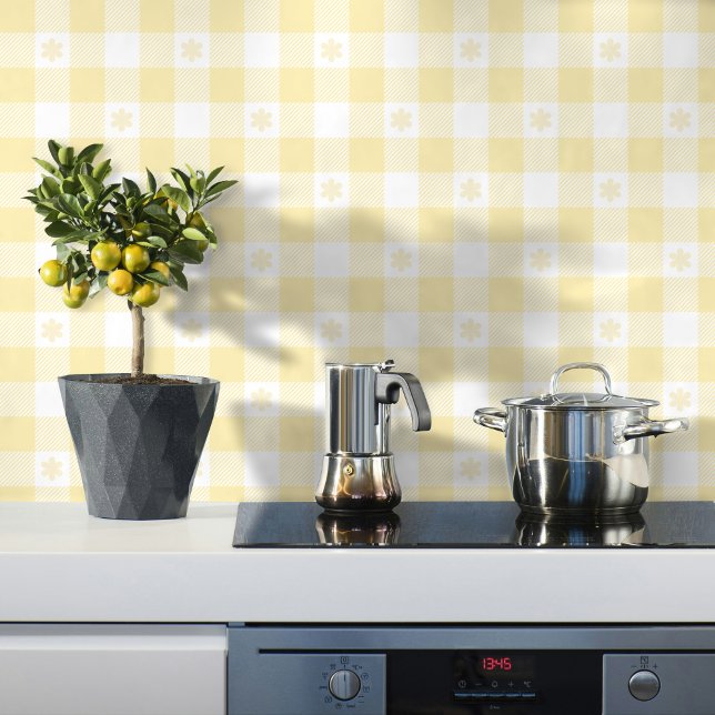 Mellow Yellow Vichy Gingham Pattern Tapete (Von Creator hochgeladen)
