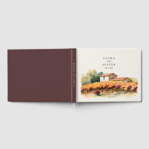 Mellowes Herbst-Farmhaus Toskana Weinberg Hochzeit Gästebuch