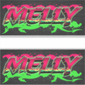 Melly Vorname Name Graffiti Aufkleber Sticker (Vorderseite)