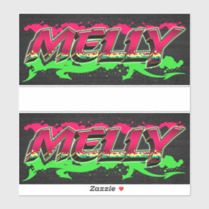 Melly Vorname Name Graffiti Aufkleber Sticker